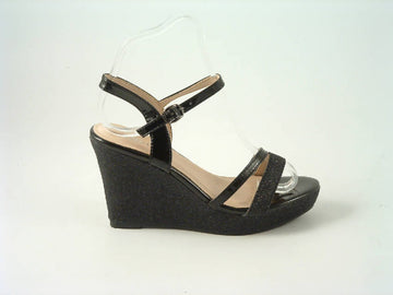 Glitz Shoes Divine High Heel Glitter Metallic Wedge Sandal Glitz Shoes